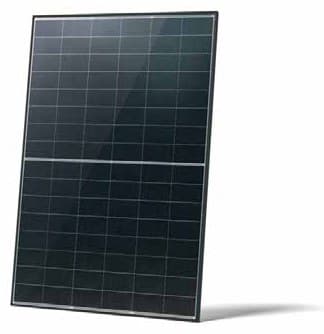 Jinko Tiger Neo JKM460N-48HL4M-DV zonnepaneel met zwart frame, schuin vooraanzicht